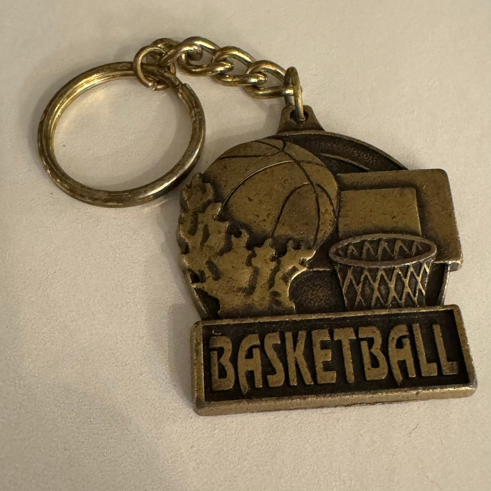 Vintage Basketball Keychain Crown Trophy Hawkette Holiday Tournament 2002